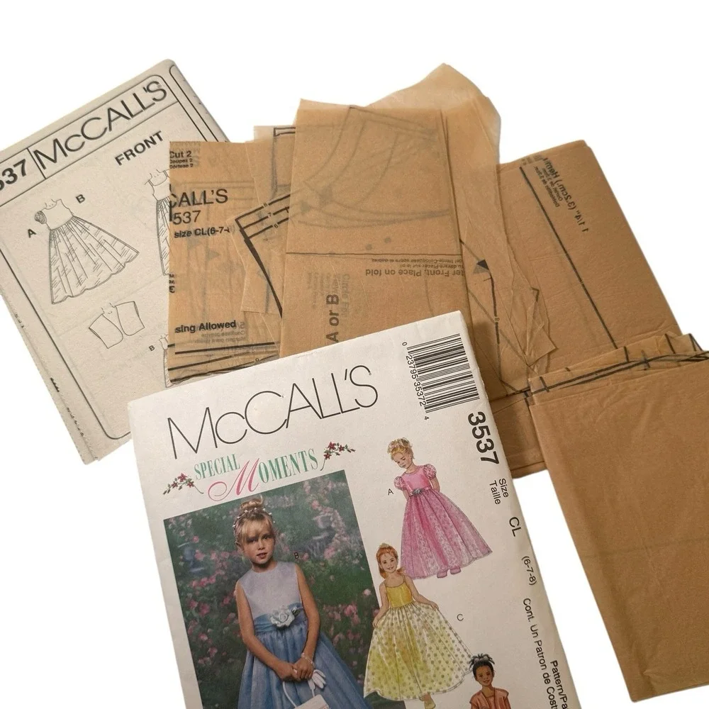 McCall's‎ Formal Dresses Girls Size 6-8 CUT Pattern 3537 Special Moments